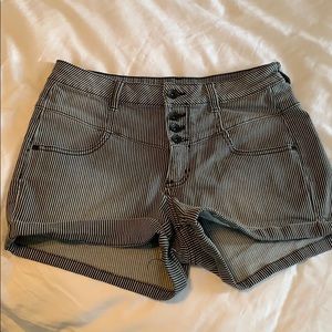 Striped high waisted shorts